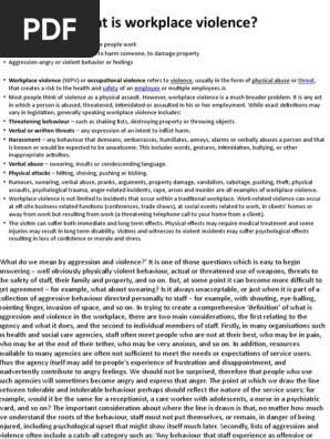 workplace violence and aggression