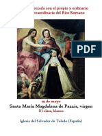 29 de Mayo. - Santa María Magdalena de Pazzis, Virgen. Propio y Ordinario de La Santa Misa