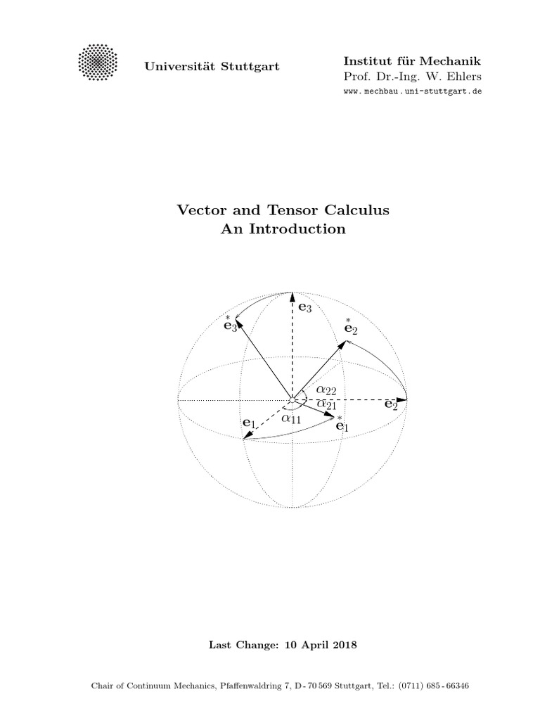 Vector and Tensor Calculus Guide | PDF | Tensor | Euclidean Vector