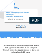 Subtitle or Presenter: Why Is Privacy Important For Our Company? - Awareness Presentation