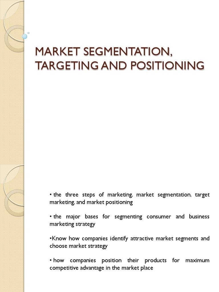 Market Segmentation and Positioning Guide | PDF | Market Segmentation ...