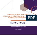 Estructuras I: Universidad Técnica de Ambato Facultad de Ingeniería Civil Y Mecánica Carrera de Ingeniería Civil