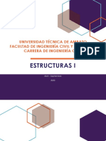 Estructuras I: Universidad Técnica de Ambato Facultad de Ingeniería Civil Y Mecánica Carrera de Ingeniería Civil
