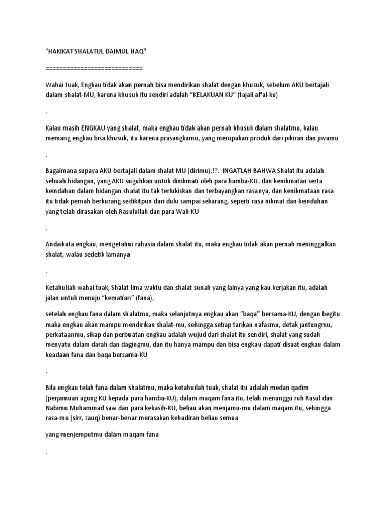 Hakikat Shalat Pdf
