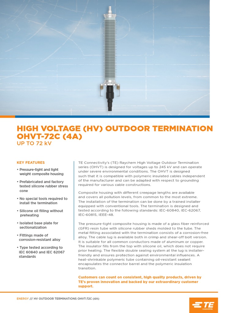 High Voltage (HV) Outdoor Termination OHVT-72C (4A) : Up To 72 KV | PDF ...