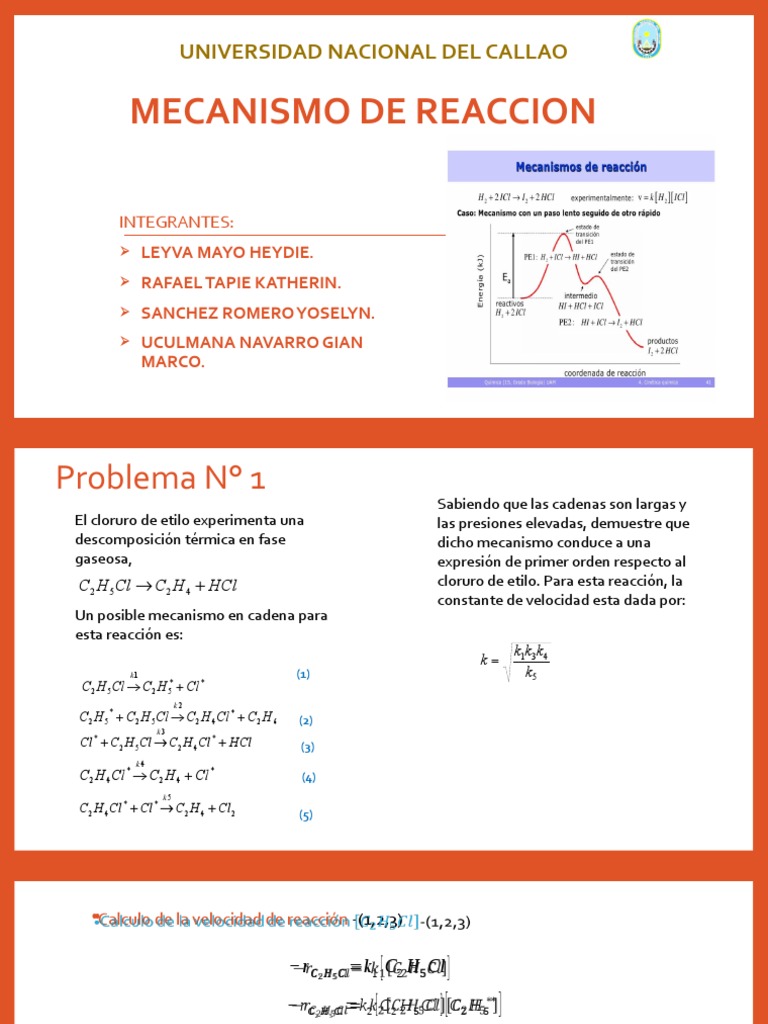 R1 Mecanismo de Reaccion PDF Cinética química Velocidad de reacción
