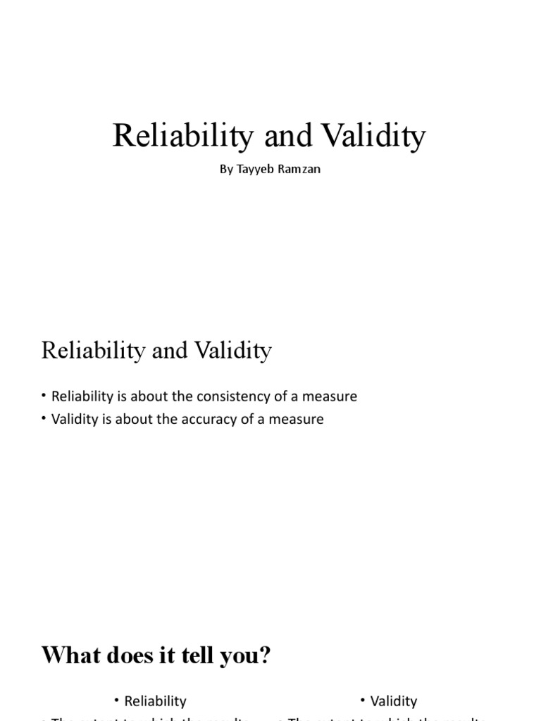 Understanding Reliability and Validity | PDF | Validity (Statistics ...