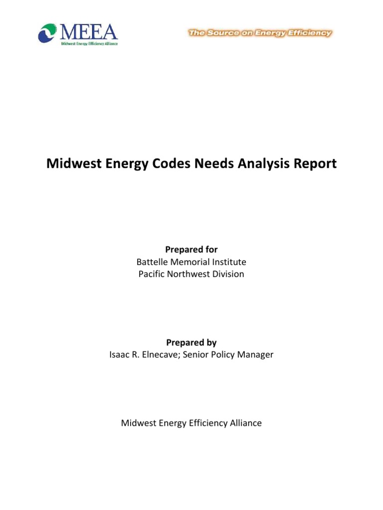 MEEA - 2010 - Midwest Energy Codes Needs Analysis Report | PDF