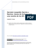 Isabella Cosse (2003) - German Leopoldo Garcia y Nanina Claves de Lectura para Una Novela de Los 60'