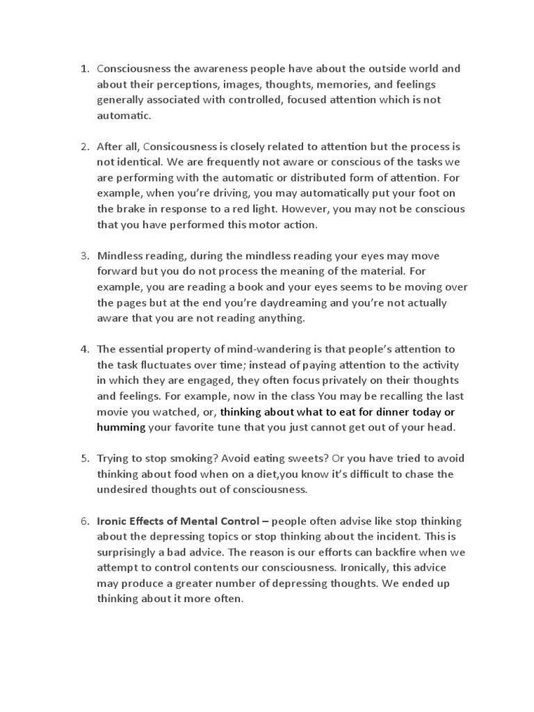 Understanding Consciousness and Attention | PDF | Attention | Mind ...