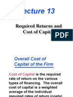 Required Returns and Cost of Capital