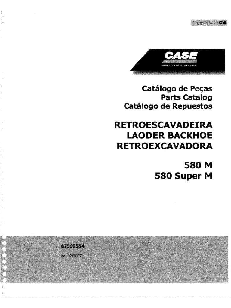 CASE 580 M Retroexcavadora Catálago de Repuestos | PDF