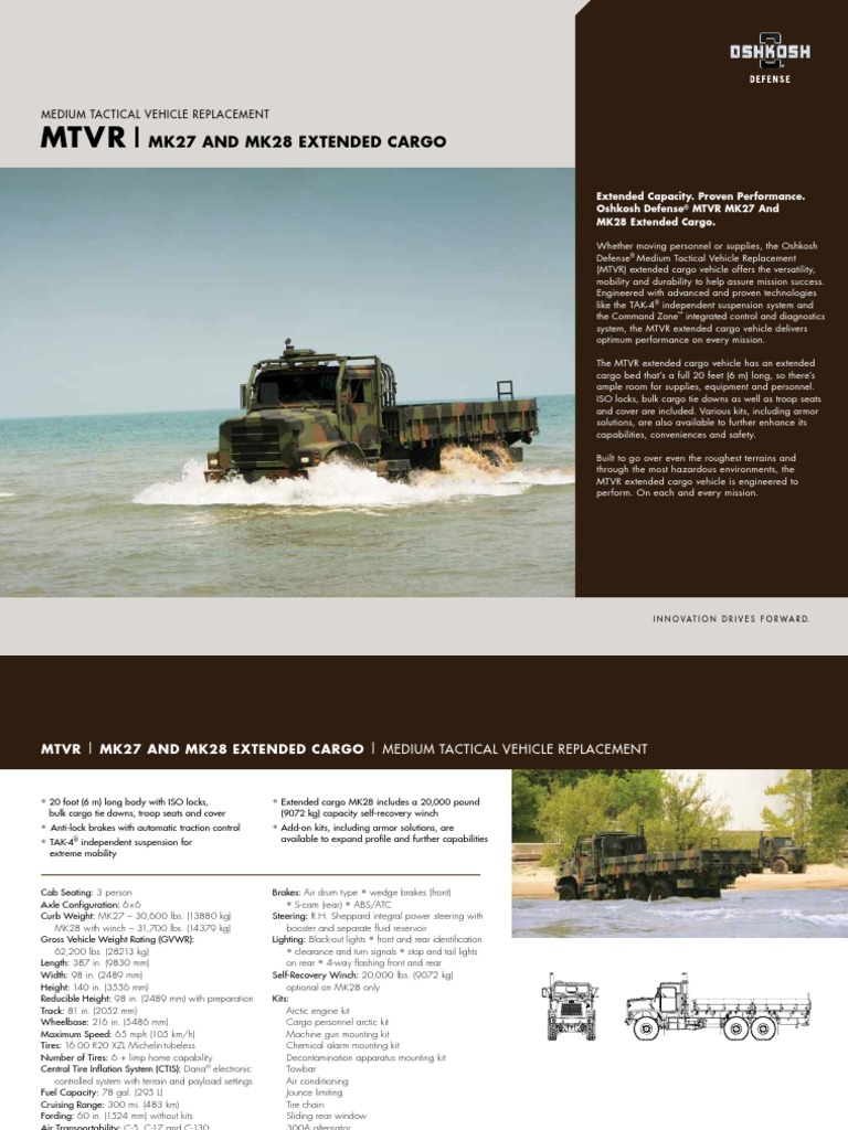 Mk27 and Mk28 Extended Cargo: Medium Tactical Vehicle Replacement | PDF ...