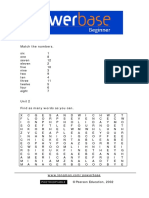 Unit 1 Match The Numbers.: Photocopiable