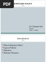 Monetary Policy: Dr.V.Raman Nair