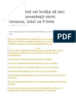 Atunci Când Vei Învăța Să Taci Și Să Nu Povestești Nimic Nimănui