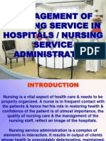 Management of Nursing Service in Hospitals / Nursing Service Administration
