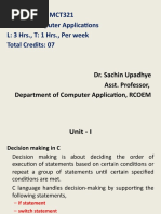 Course Code: MCT321 Course: Computer Applications L: 3 HRS., T: 1 HRS., Per Week Total Credits: 07