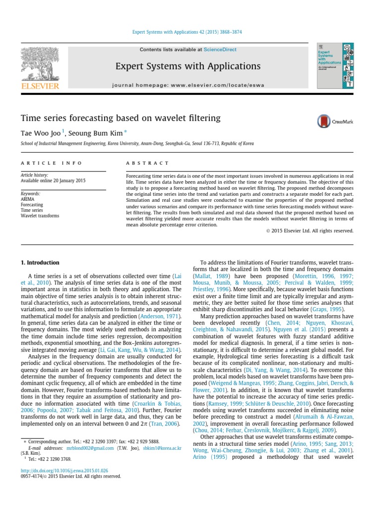 Wavelet Filtering for Time Series Forecasting | PDF | Time Series | Wavelet