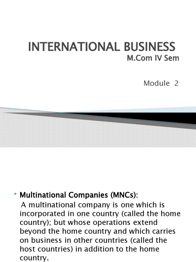An Overview of Multinational Corporations Their Characteristics