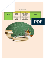 horaire 6eme annee