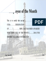 Emp of The Month Certificate
