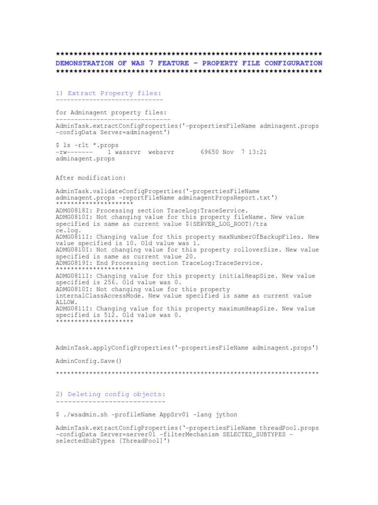 WAS 7 Property File Configuration | PDF | System Software | Computer ...