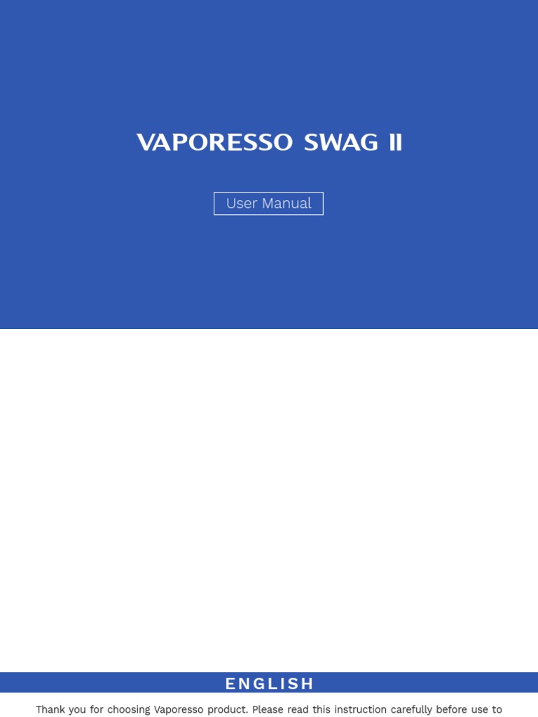 Vaporesso Swag Ii: User Manual | PDF | Nature