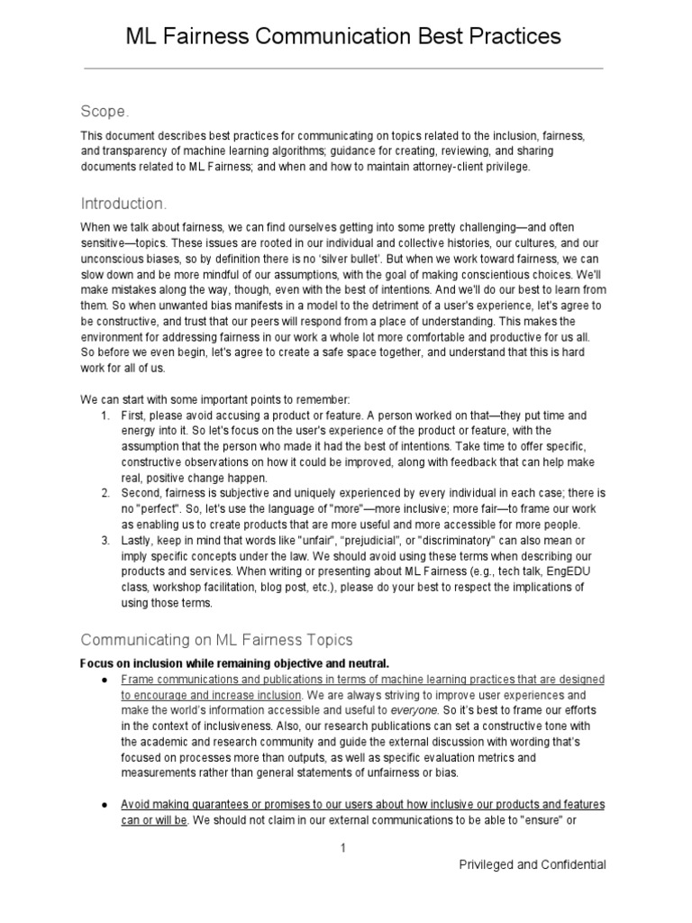 ML Fairness Communication Guidelines | PDF | Justice | Crime & Violence