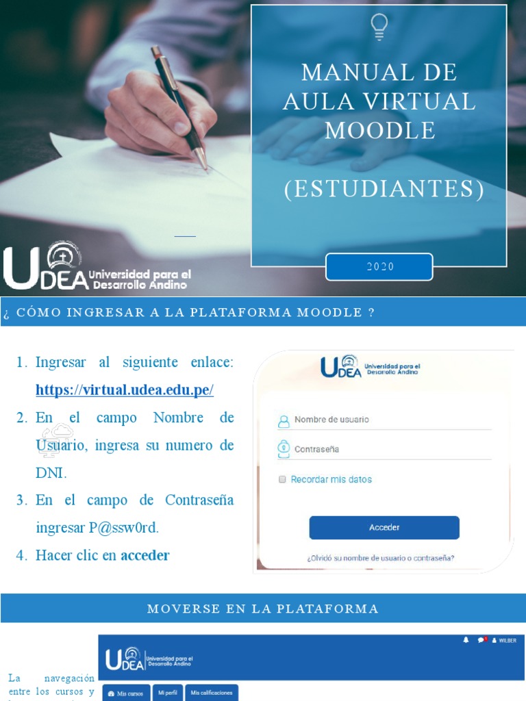 Manual Plataforma Moodle Aula Virtual (Estudiantes) | PDF | Moodle ...
