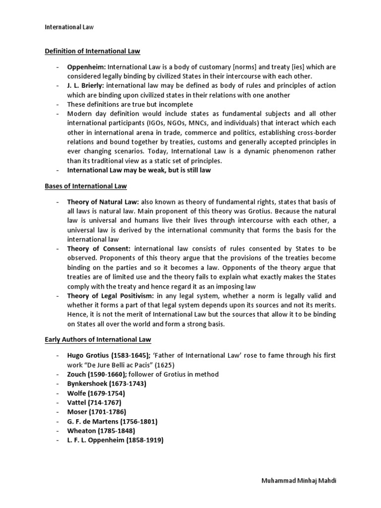 Nature and Weakness of International Law | PDF | International Law | Treaty