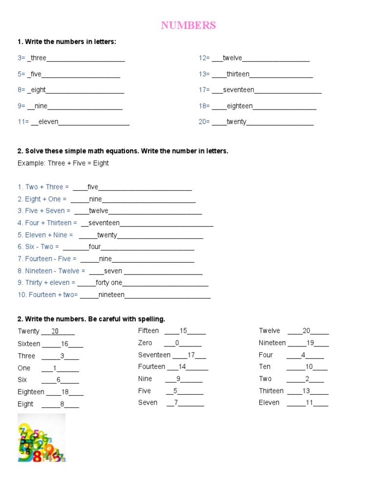 Write Numbers in Letters Exercises | PDF