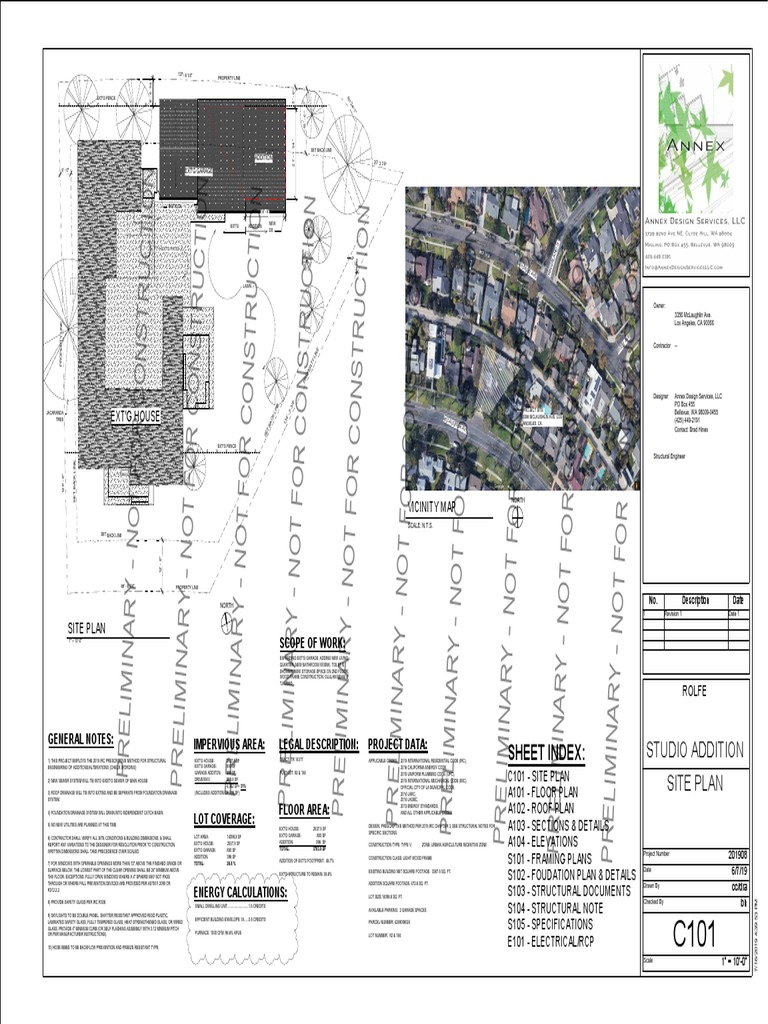 Sheet Index:: Site Plan Studio Addition | PDF | Garage (Residential ...