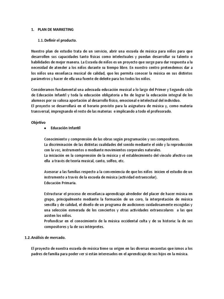 Plan de Marketing | PDF | Mercado (economía) | Marketing