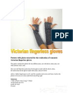 Pattern With Photo Tutorial For The Realisation of Romantic Victorian Fingerless Gloves