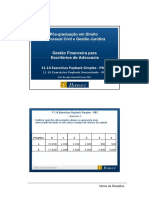 Pós-graduação em Direito Processual Civil e Gestão Jurídica - Exercícios Payback Simples e Descontado