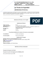 Hoja Técnica de Seguridad: (Refrigerante R134A)