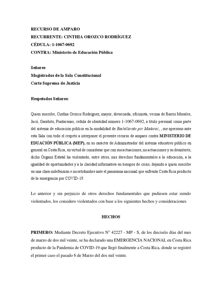 ¿Qué Es El Recurso De Amparo , ¿Cuál es el plazo para interponer un ...