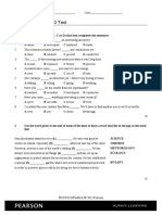 Gold Pre-First Unit 12 Test: Name - Class