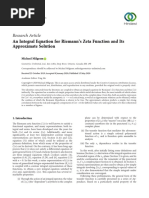 Research Article: An Integral Equation For Riemann's Zeta Function and Its Approximate Solution