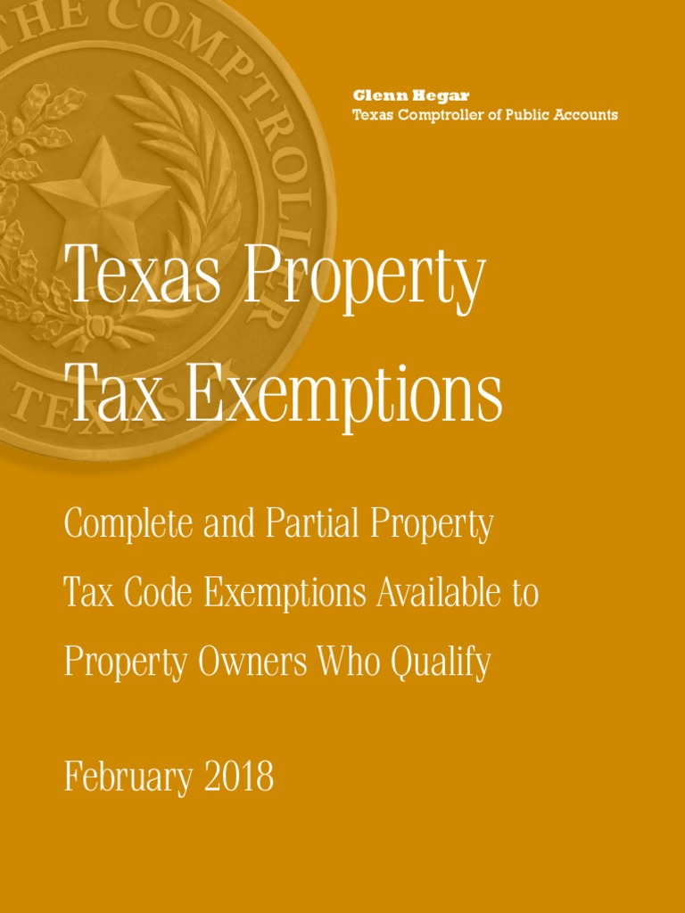 Texas Property Tax Exemptions Download Free PDF Tax Exemption