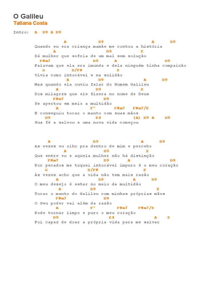 O Galileu (Cifra) PDF