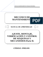 Ajuste, Mont., Verif. y Control de Maq. Ii