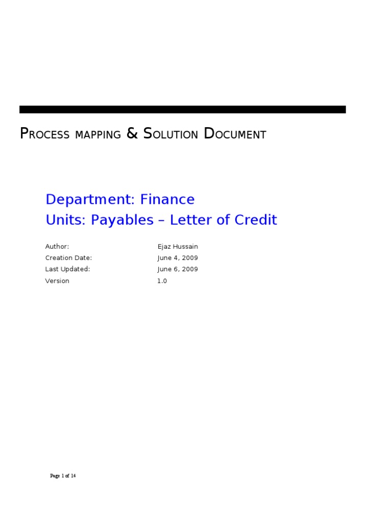 Letter of Credit Process Mapping Guide | PDF | Letter Of Credit ...
