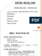 Mec Solos - Aula 1 - Intrd - Origem Solos - Ensaios Caract