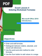 Excel Lesson 4: Entering Worksheet Formulas