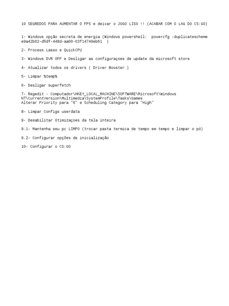 Como aumentar fps no csgo! Configuração secreta csgo