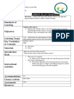 VTFT I Lesson Plan Template Reflection