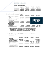 Cash budget, income statement, and balance sheet for Hillyard Company