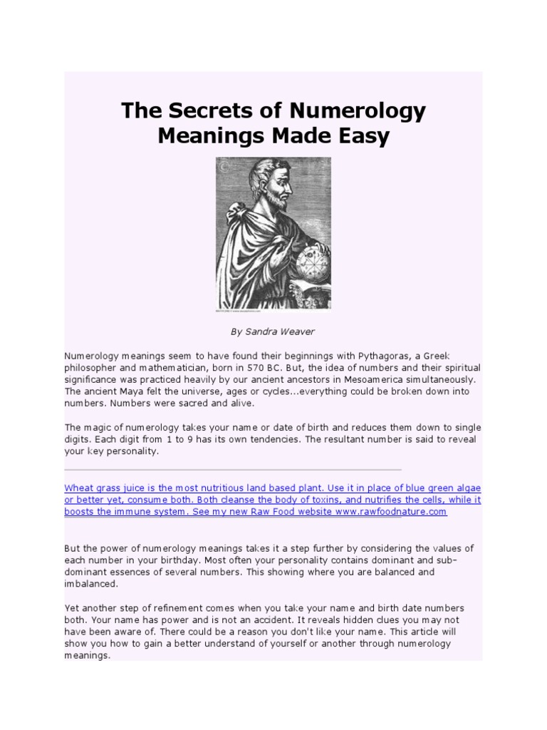 The Secrets Of Numerology Meanings Made Easy Pdf Femininity Astrology